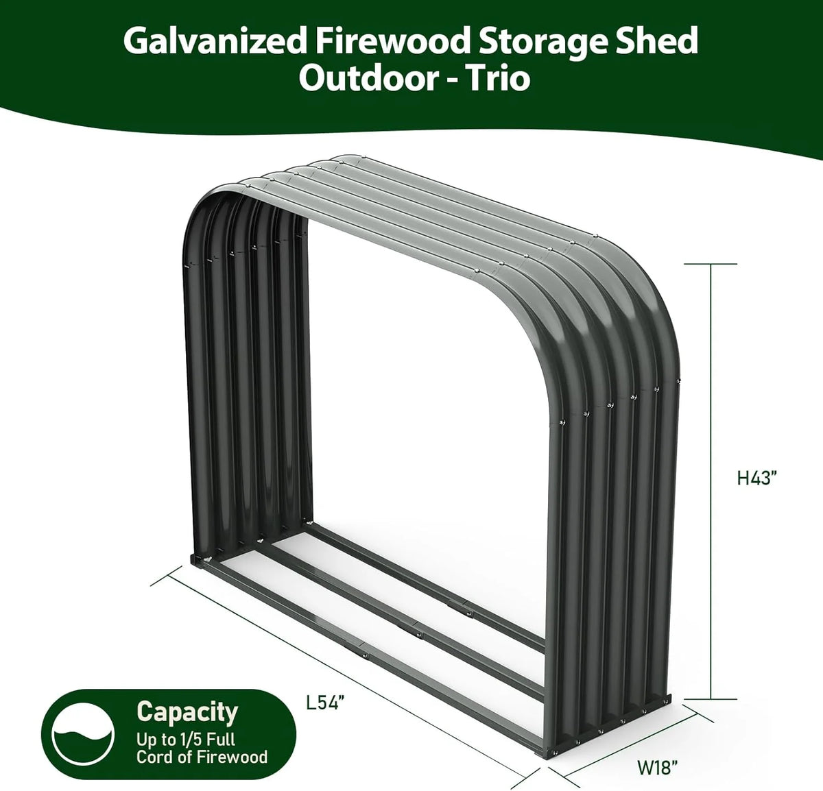 TRAMULL Outdoor Heavy Duty Galvanized Steel Log Holder