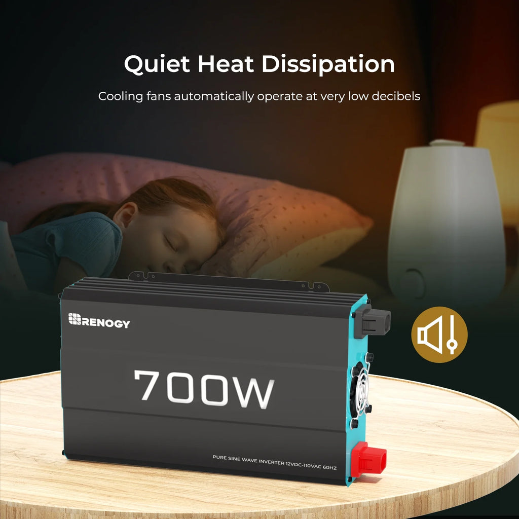 Renogy 2000W Pure Sine Wave Inverter, Power Inverter DC 12V to AC 120V, Built-in 5V/2.1A USB / Hardwire Port, Remote Controller