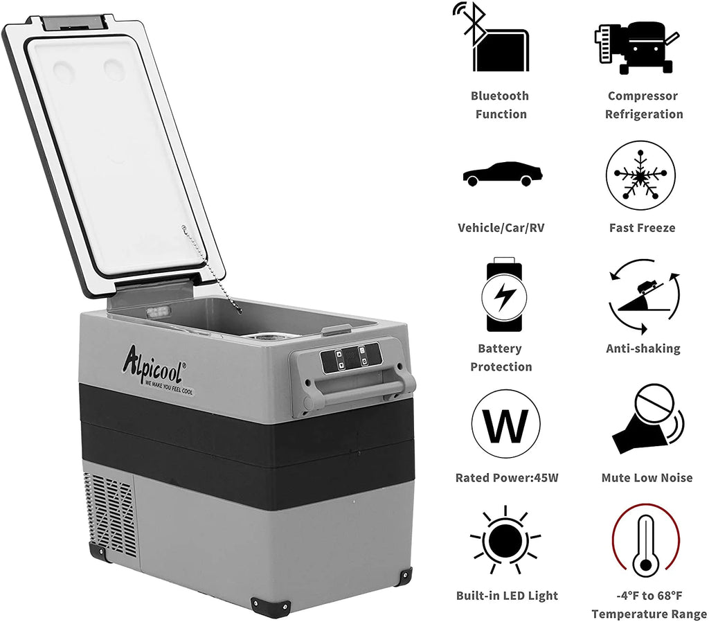 Alpicool CF55 Portable Refrigerator 12 Volt Car Freezer 58 Quart(55 Liter) Vehicle, Car, Truck, RV, Boat, Mini fridge freezer for Driving, Travel, Fishing, Outdoor -4F to 68F
