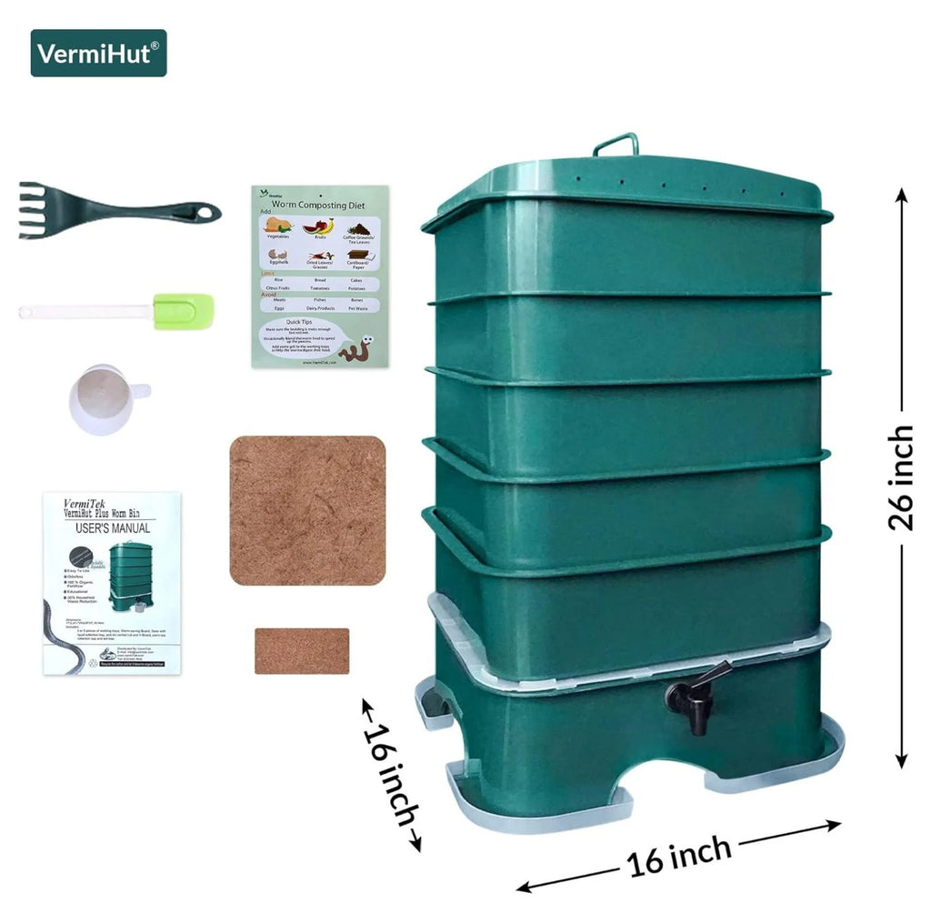 TiaGOC Plus 5-Tray Worm Compost Bin Easy Setup and Sustainable Design