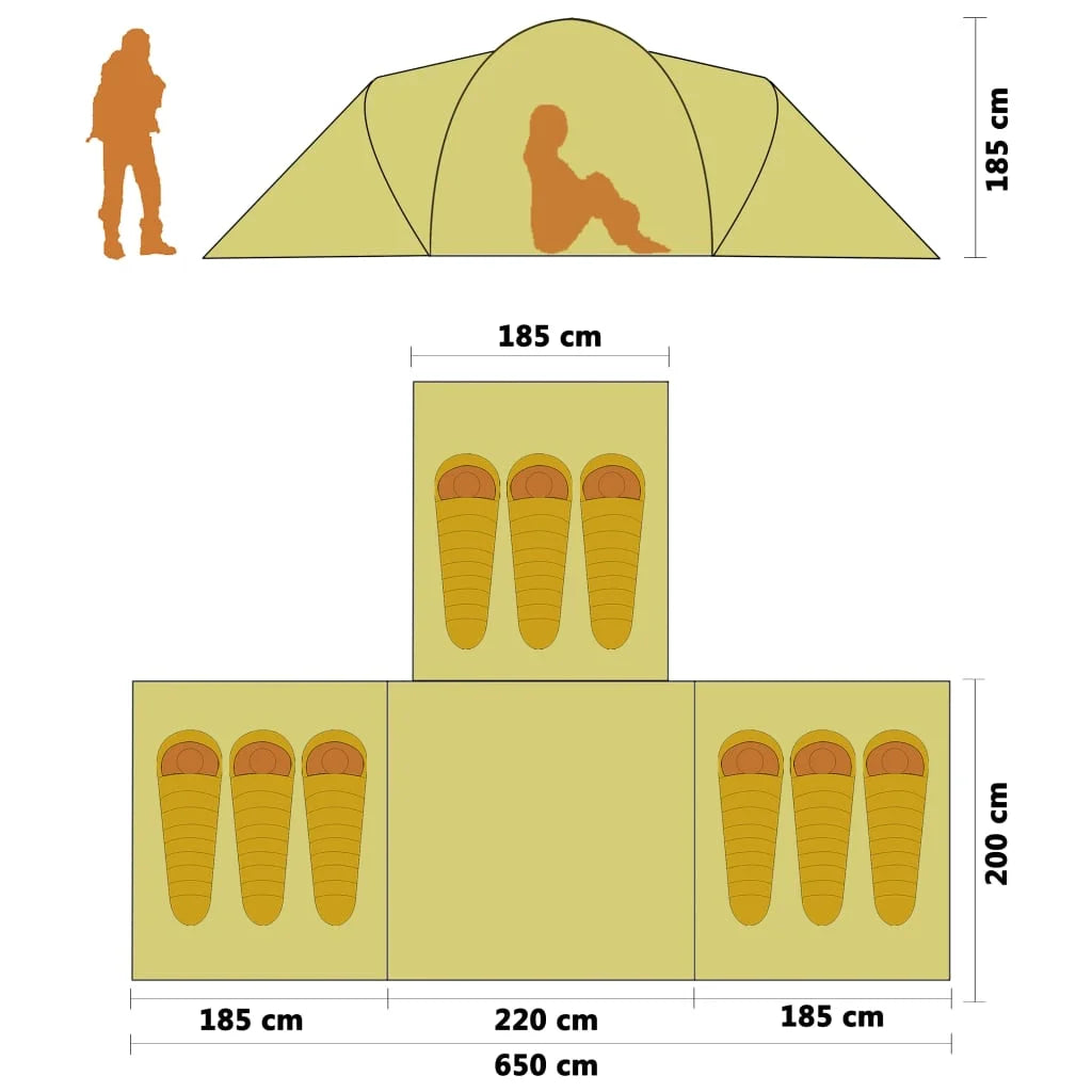 vidaXL Camping Tent Pop up Backpacking Tent Family Tent for Outdoor Hiking