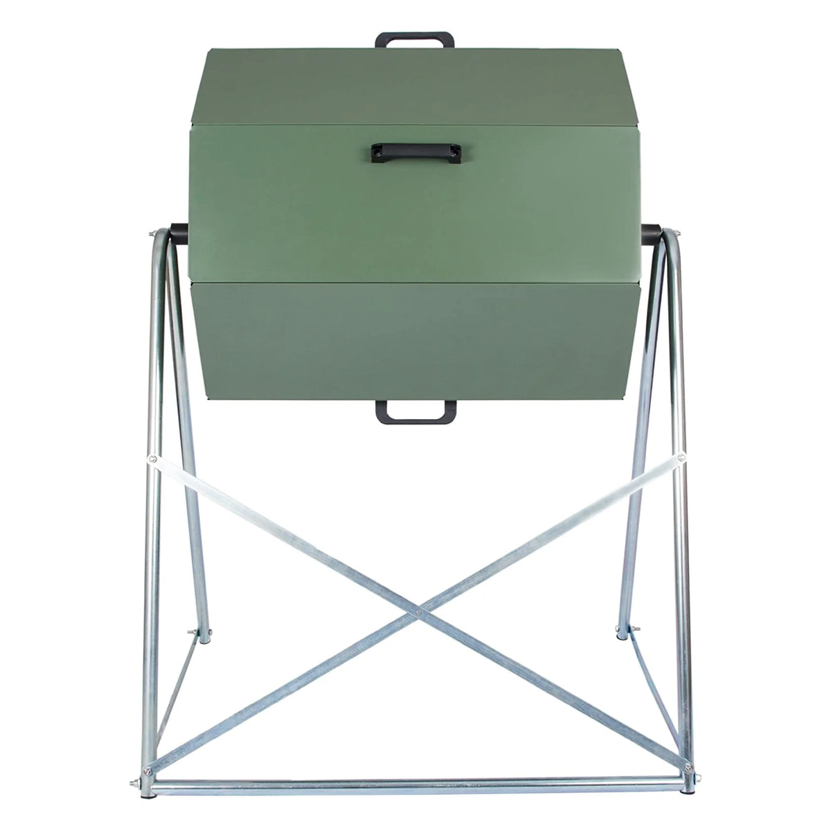 Jora Composter JK125 33 Gal Outdoor Dual Chamber Steel Compost Tumbler Bin