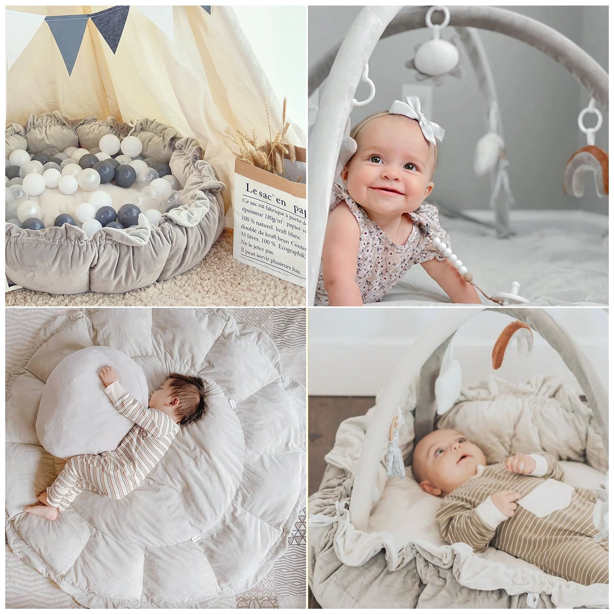 5-in-1 Thick & Plush Play Gym, Convertible Stage-Based Developmental Activity Gym & Play Mat from Baby to Toddler, Ball Pit, Pet Cushion, Balls are not Included