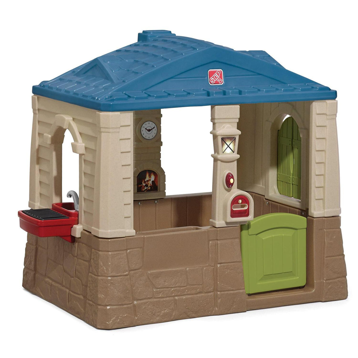 Step2 Happy Home Cottage &amp; Grill Brown Playhouse Plastic Kids Outdoor Toys