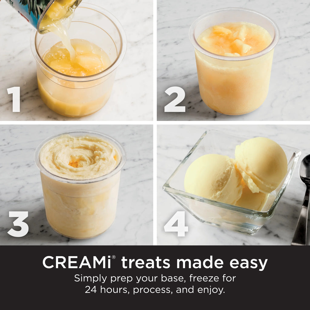 Ninja CREAMi Ice Cream Maker, for Gelato, Mix-ins, Milkshakes, Sorbet, Smoothie Bowls & More, 5 One-Touch Programs, with (2) 16 oz Pint Containers & Lids, Perfect for Kids, White, NC300WH