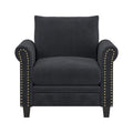 Lifestyle Solutions Fallon Armchair with Nail Head Trim, Gray Fabric