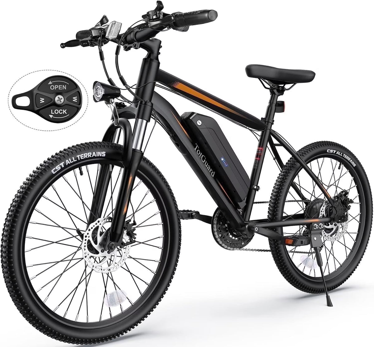 TotGuard Electric Bike for Adults, 26" Ebike 350W Adult Electric Bicycles, Electric Mountain Bike with 36V 10.4Ah Battery, Suspension Fork, Shimano 21 Speed Gears