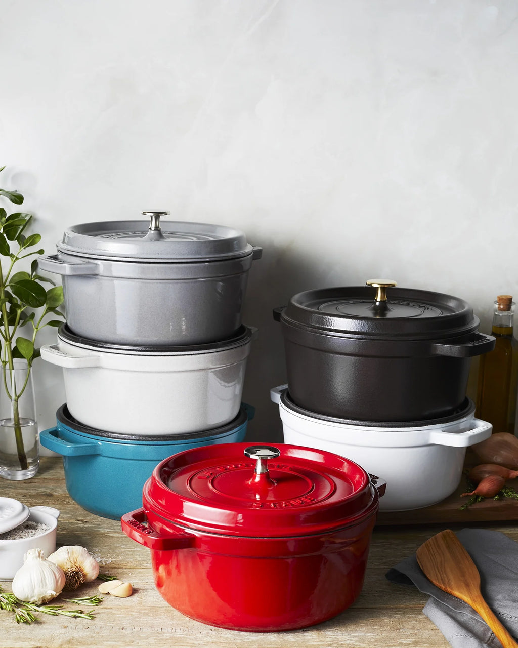 Staub Cast Iron 4-qt Round Cocotte - Matte Black