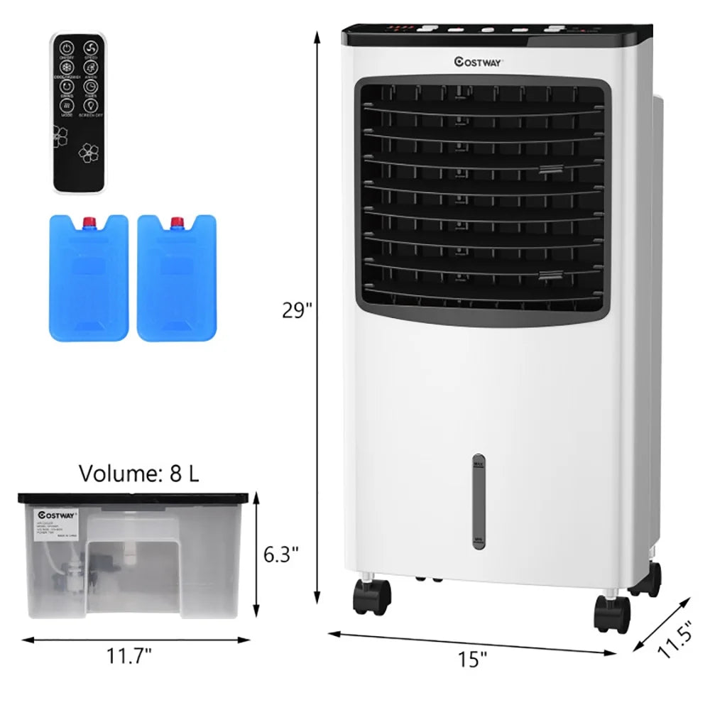 Resenkos Air Conditioner, Cooler,3-in-1 Portable Evaporative Air Conditioner Cooler with Remote Control for Home