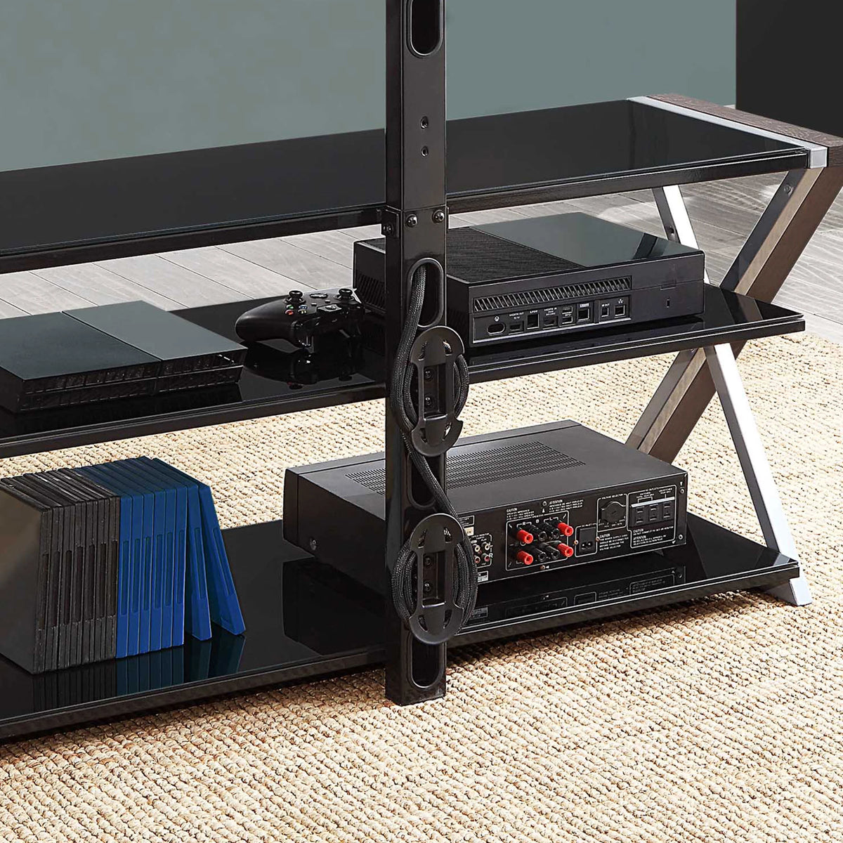 Whalen Xavier 3-in-1 Television Stand for TVs up to 70", Warm Ash