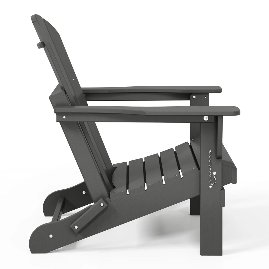 Westintrends Outdoor Folding HDPE Adirondack Chair, Patio Seat, Weather Resistant, Dark Brown