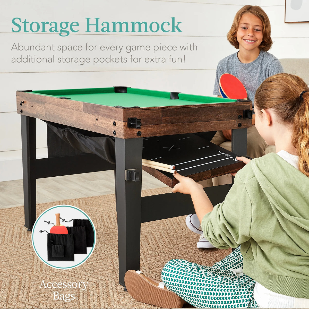 Best Choice Products 13-in-1 Combo Game Table Set w/ Ping Pong, Foosball, Basketball, Hockey, Archery - Natural
