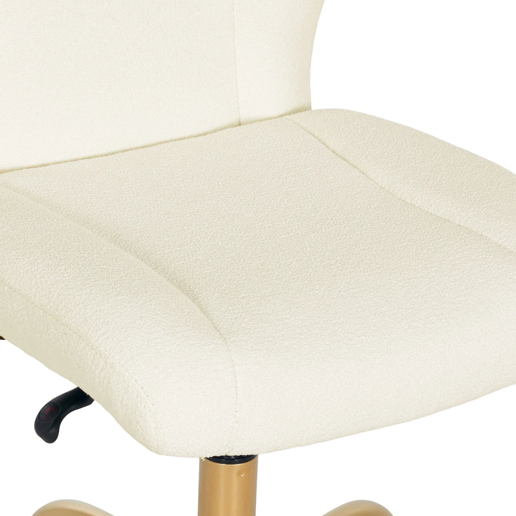 Mainstays Boucl Armless Office Chair for Adults and Teens, Cream