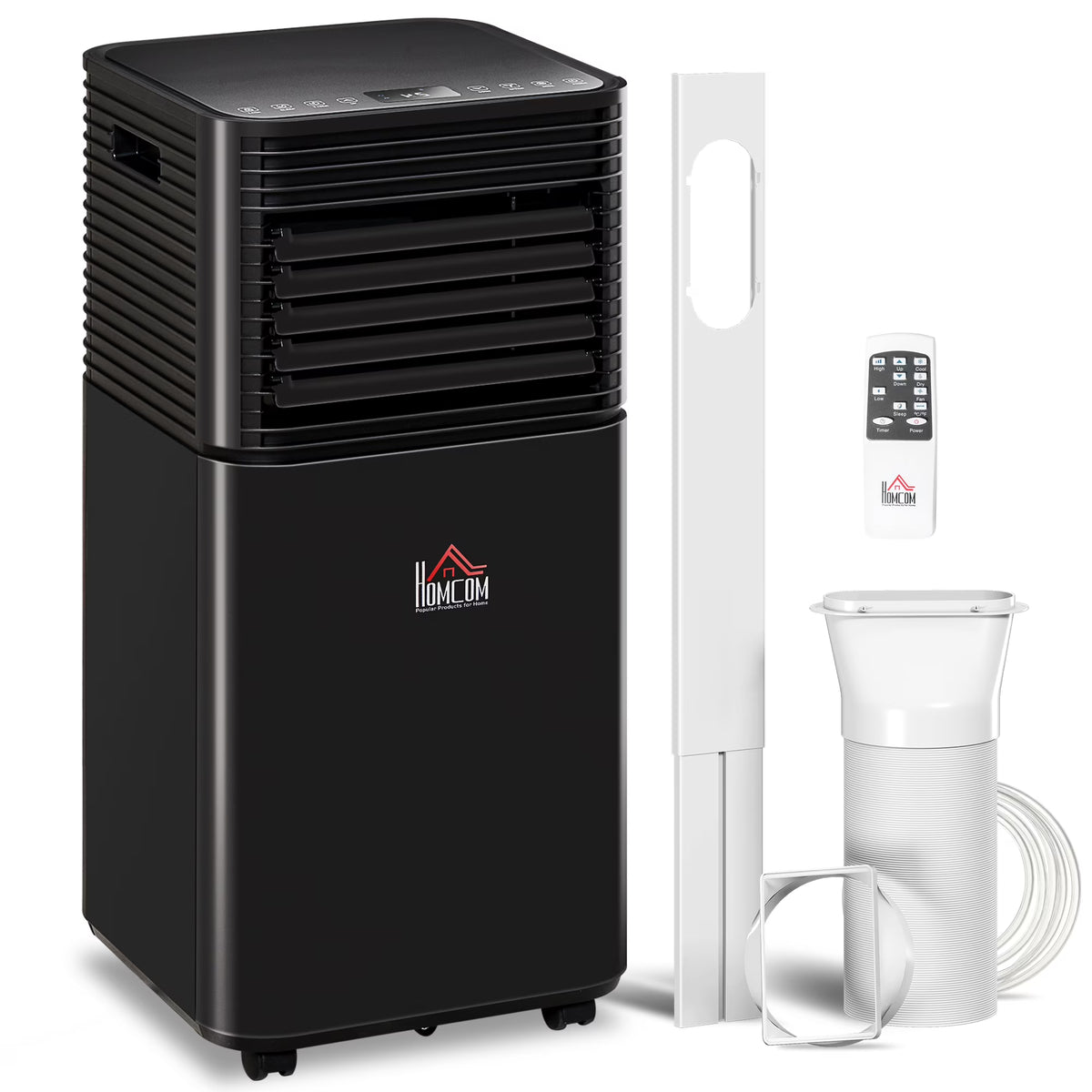 HOMCOM 8000 BTU Portable Air Conditioner with Remote, LED Display, 24H Timer, Black