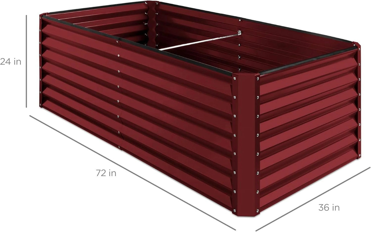 Gloaa 6x3x2ft Outdoor Metal Raised Garden Bed, Deep Root Box Planter for Vegetables, Flowers, Herbs, and Succulents w/ 269 Gallon Capacity Sage Green