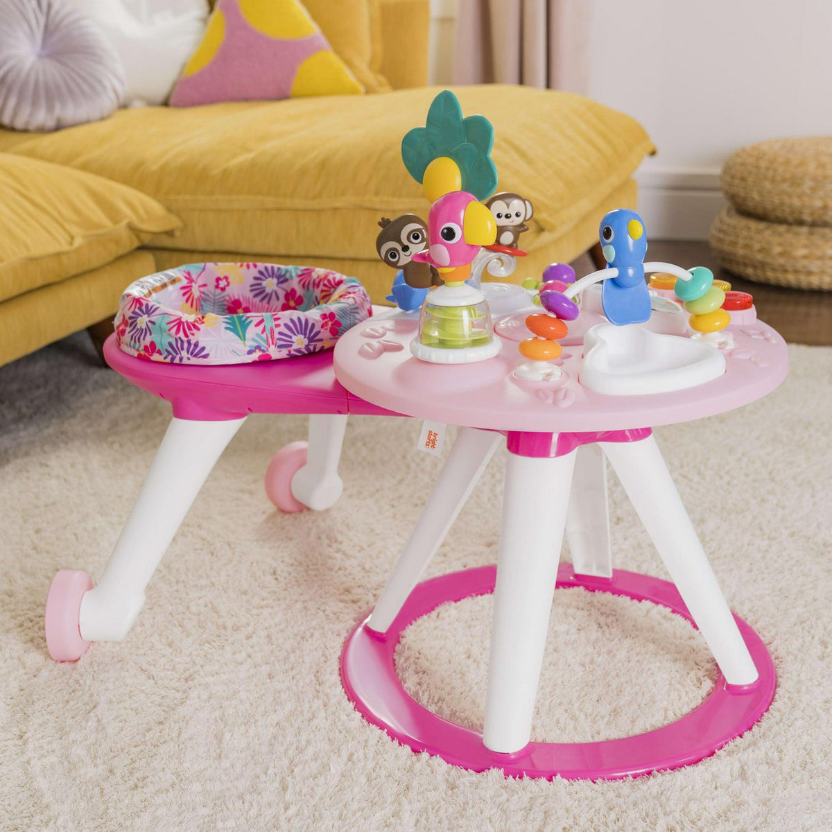 Bright Starts Around We Go 2-in-1 Walk-Around Baby Activity Center &amp; Table. Tropic Coral. Age 6 Months+