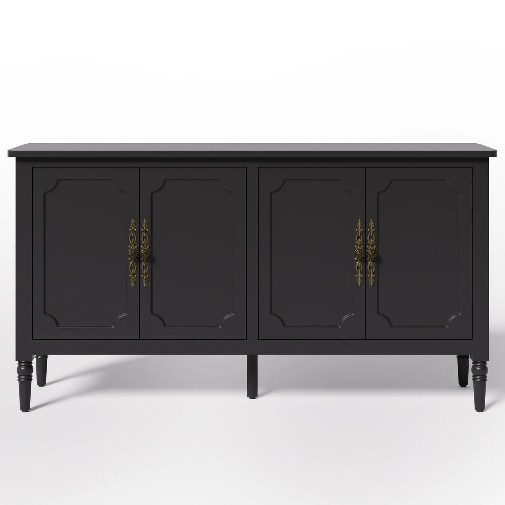 May in Color Console Cabinet, 58'' Wood Sideboard Buffet Cabinet with Storage & 4 Doors, Mid Century Modern Pantry Cabinet for Entryway, Living Room, Bedroom, Dining Room, Green