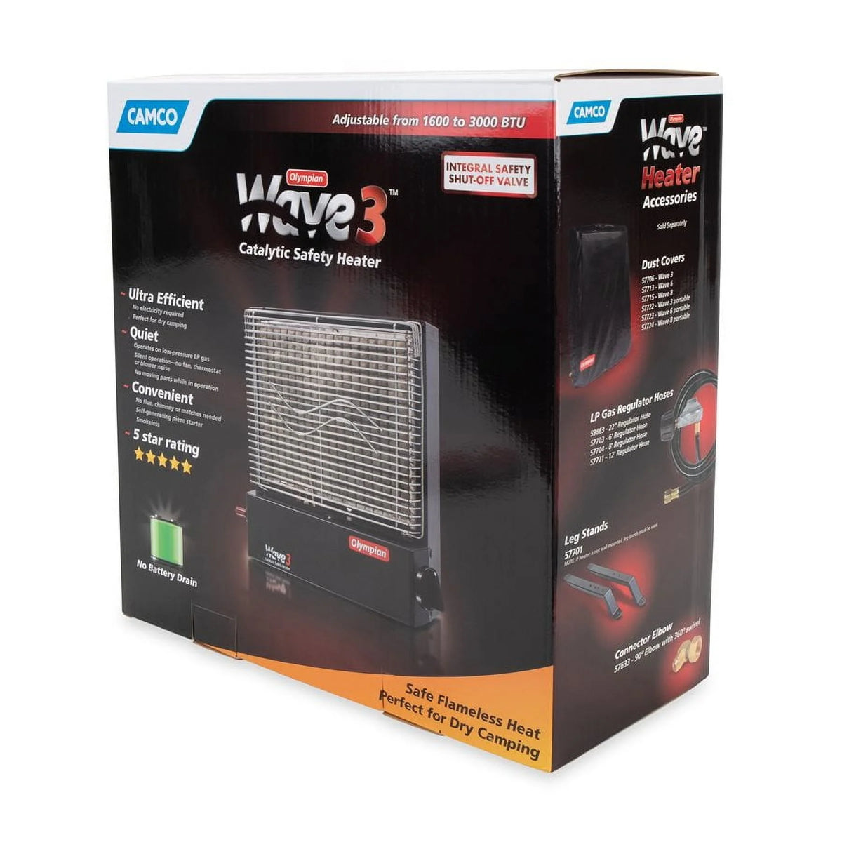Camco Olympian Wave 3 Catalytic Adjustable Safety Heater (57331)