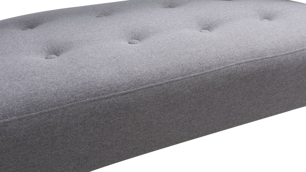 Jennifer Taylor Home Jared Roll Arm Tufted Polyester Fabric Bench, Sky Neutral Beige