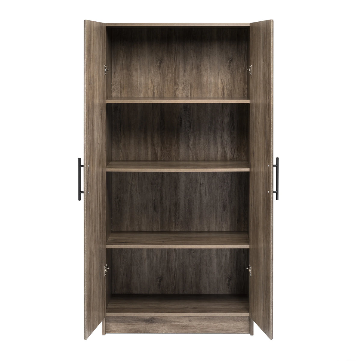 Prepac Adjustable Shelves Cabinet - Functional Tall Garage Table, 16"D x 32"W x 65"H Freestanding Garage Cabinet with 2-Doors, Light Gray - GES-3264