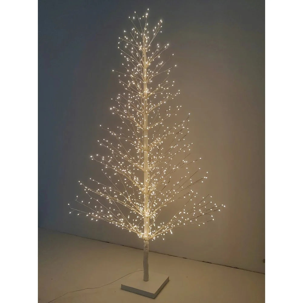 Hi-Line Gift Ltd. 70in White Birch Tree with 1099 LED Lights Indoor Use Only