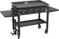 36 Inch Gas Griddle Cooking Station 4 Burner Flat Top Gas Grill Propane Fuelled Restaurant Grade Professional 36 Outdoor Griddle Station with Side Shelf (1554)