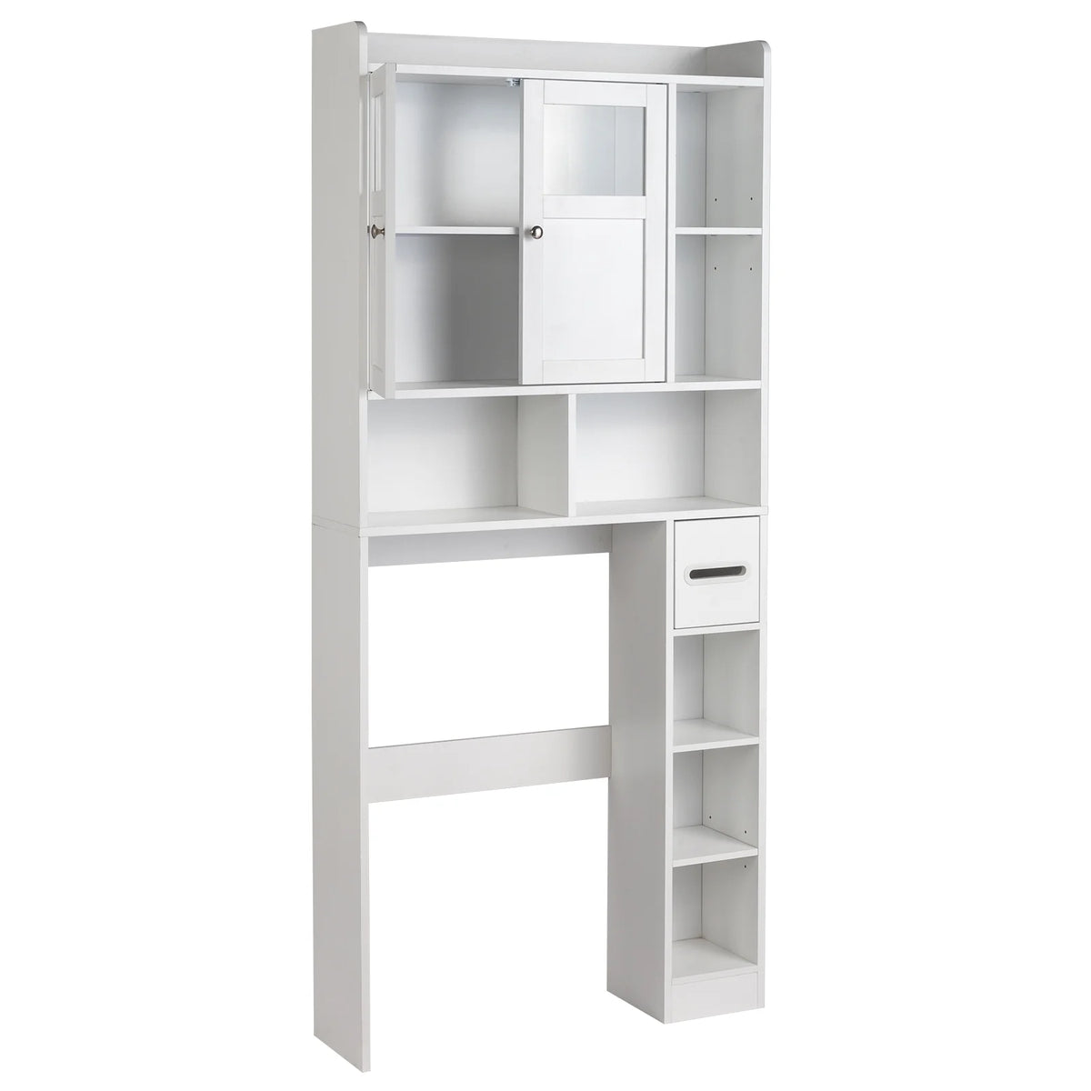 Ktaxon Over the Toilet Bathroom Storage Cabinet with 2 Doors & 3 Storage Shelves Space Saver, White