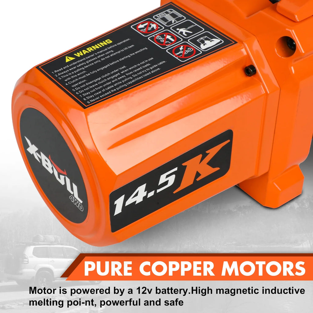 X-BULL Electric Winch XPV 14500LBS 12V Synthetic Rope SUV Jeep Truck Towing 4WD Off-Road 2 in 1 Remote Control Wireless and Wired