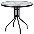 Patiojoy 32" Round Garden Bar Glass Table Patio Umbrella Deck Outdoor Furniture