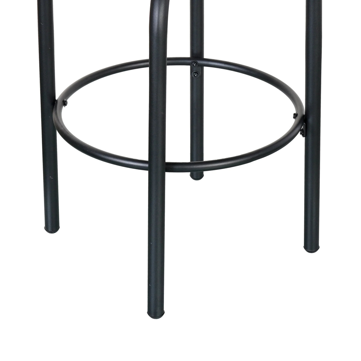 Lyric Modern 29" Outdoor Patio Bar Stools, Bar Chairs with Wood Grain Finish Frame with Hand-Woven PE Rattan Rope, Removable Cushions, Teak+Beige, Set of 2
