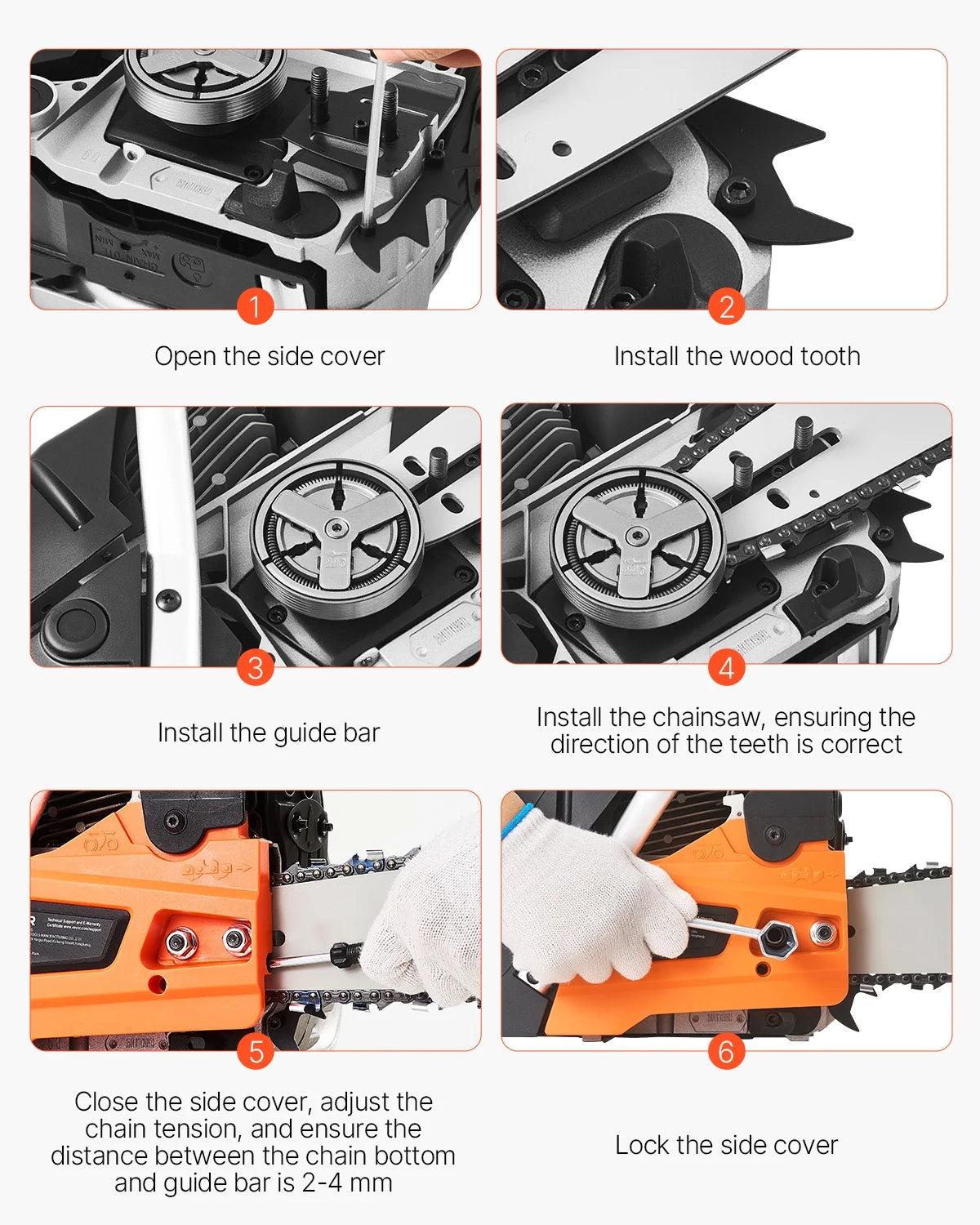 VEVOR Gas Chainsaw, 52CC 18" 2.55HP, Gasoline Powered Chain Saw, Handheld Cordless Petrol Chainsaws for Tree Wood Branch Cutting, Tree Trimming, Land Clearing, Farm Garden Ranch Forest Cutting Use