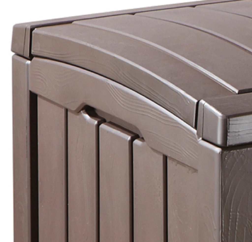 Keter Glenwood Outdoor 101 Gallon Plastic Deck Box, Brown