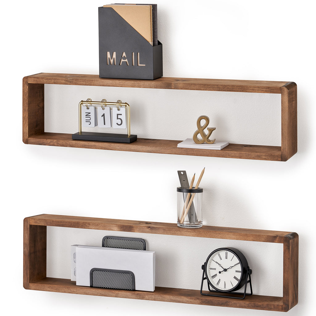 TRINITY Stackable Floating Box Shelf, 2-pack