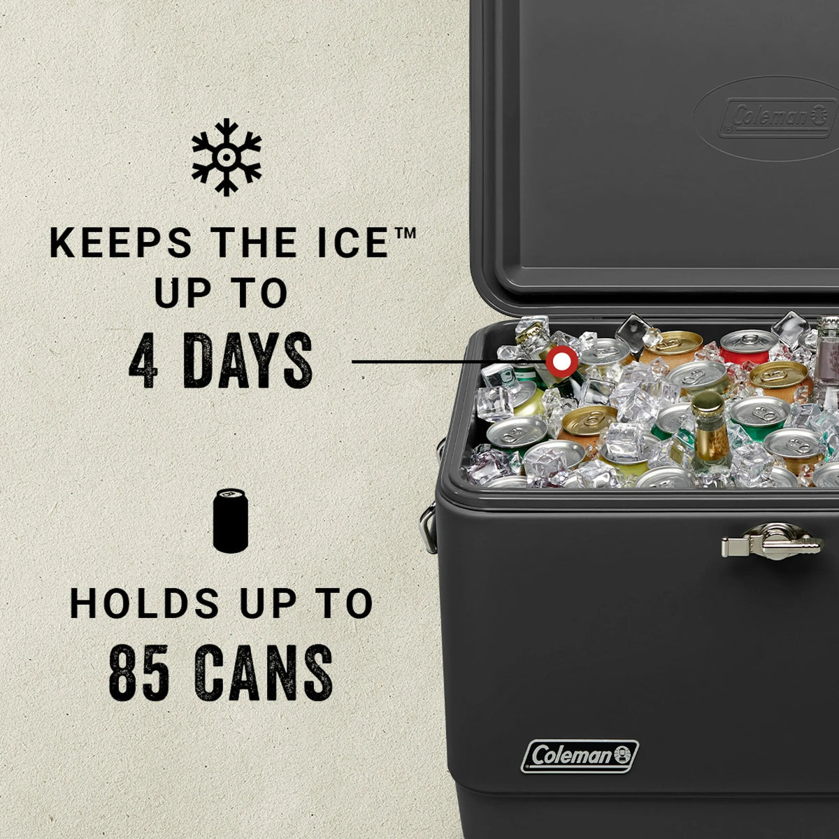 Coleman Reunion™ 54-Quart Steel Belted® Matte Cooler, Midnight