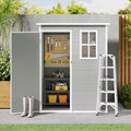 5x3ft 16.6 sq. ft. Outdoor Storage Shed, Asofer Resin Storage Shed, Plastic Garden Shed for Garden, Gray
