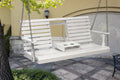 Outdoor Patio Garden Furniture 3-Person Hanging Wood Porch Swing, Weather Resistant Finish-White