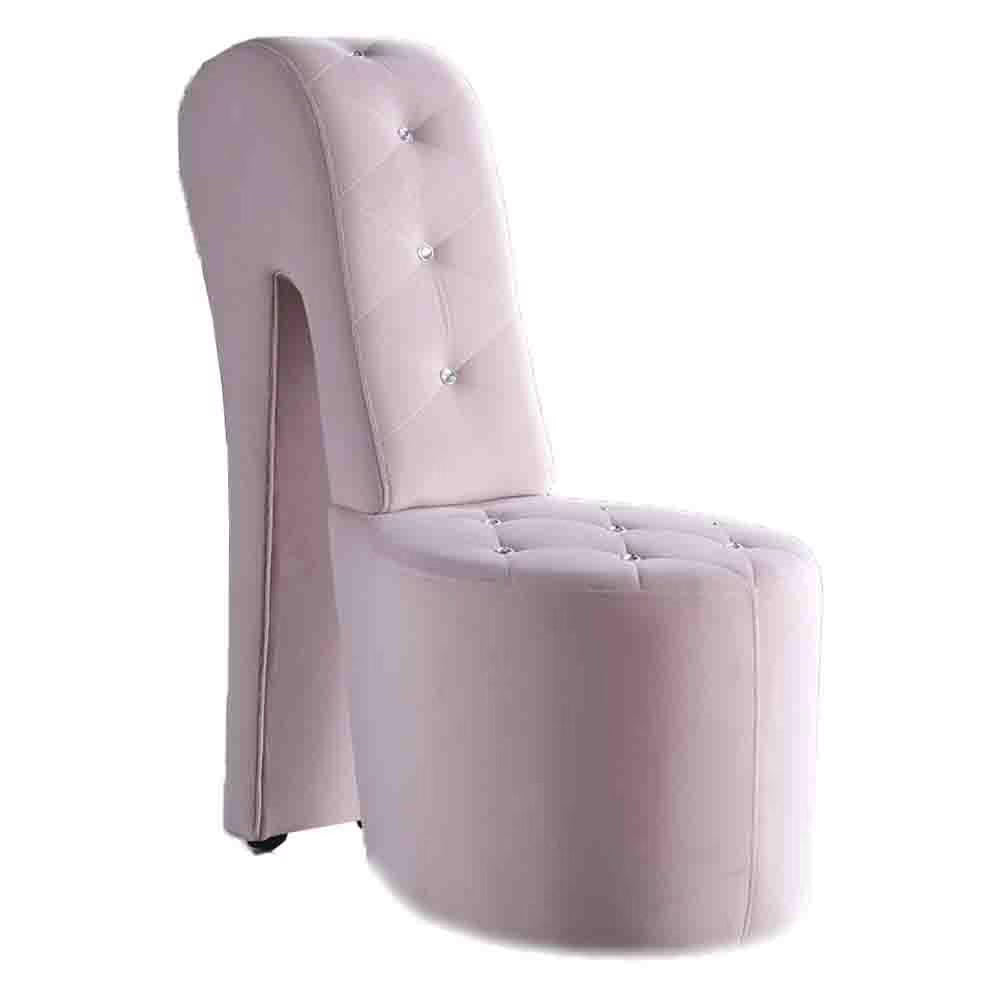 Best Master Furniture Tristram 19" Velvet High Heel Shoe Chair in Navy Blue
