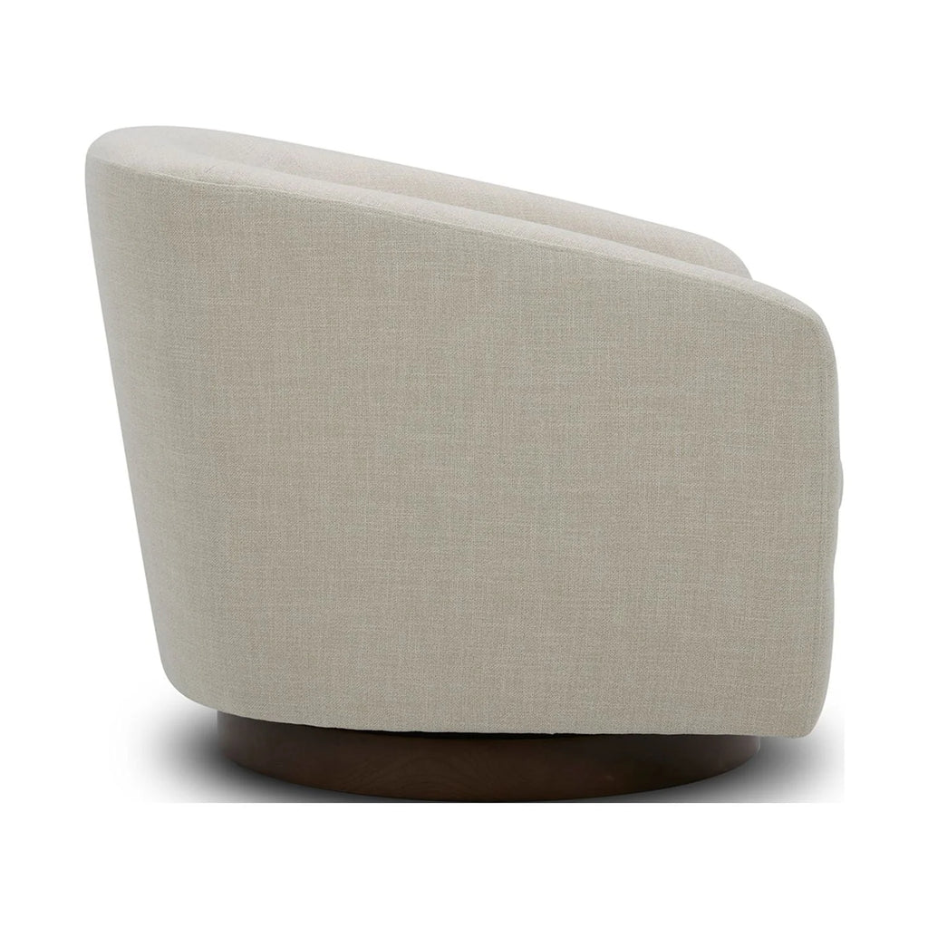 Better Homes & Gardens Bradford Wooden Base Modern Swivel Chair, Linen