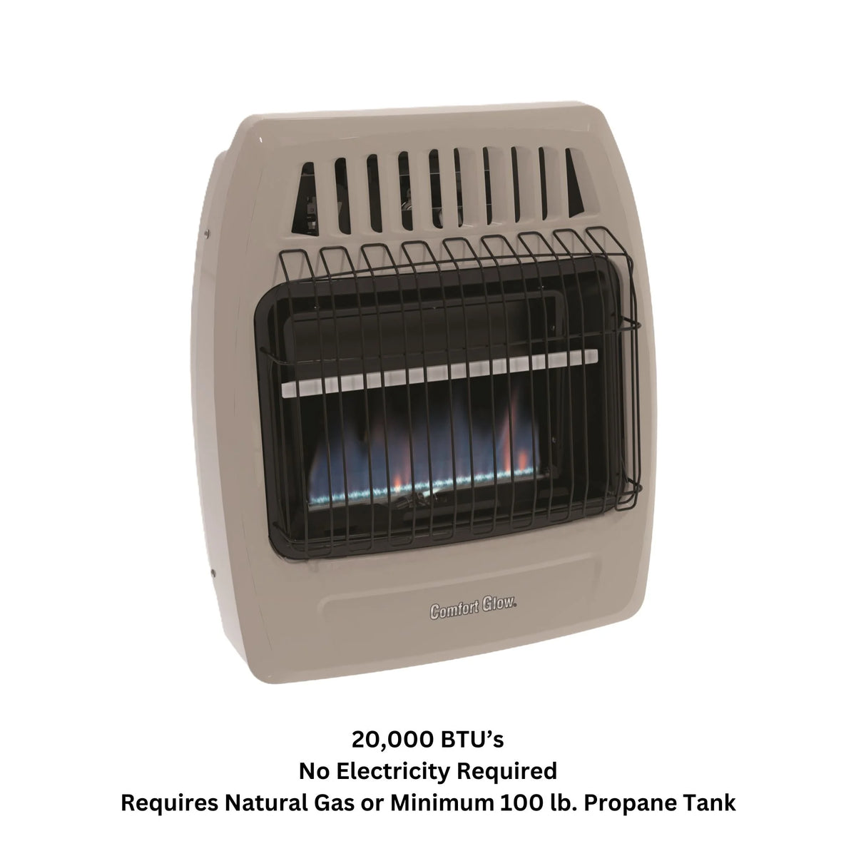 Comfort Glow Blue Flame Vent-Free 30,000 BTU Gas Wall Heater, Natural Gas/LP - CGS379