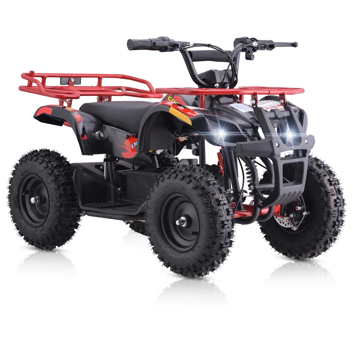 Aoemoe 500W 36V Battery-Powered Ride-On Off-Road 4-Wheeler 15 Mile Range, Flame