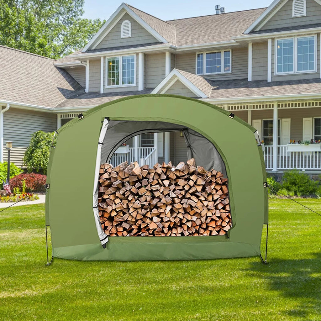 NAIZEA Large Bike Storage Tent, 47" Depth Storage for 6 Bikes Waterproof Outdoor Bicycle Cover, Lawn Mower Garden Tools Shed, Backyard Storage Room Tent Shelter W/Fixing Peg & Rop
