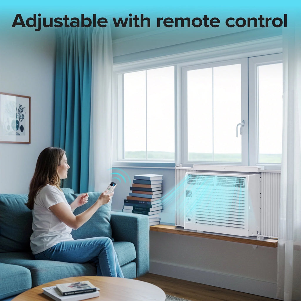 KISSAIR 10,000 BTU U Shaped Window Air Conditioner with Remove Control , for Room AC Unit 6 Modes &3 Fan Modes , Cools up to 450 Sq. Ft