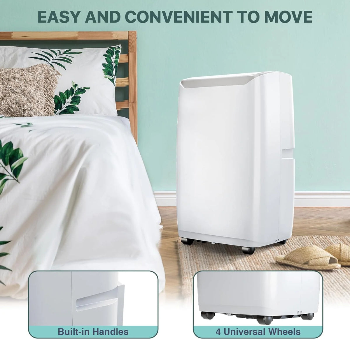 GAOMON 14000BTU Portable Air Conditioners Cool up to 750 Sq Ft, 3 in 1 Portable AC Units for Rooms with Fan & Dehumidifier, Remote Control, Sleep Mode, 24H Timer, Window Vent Kit,White