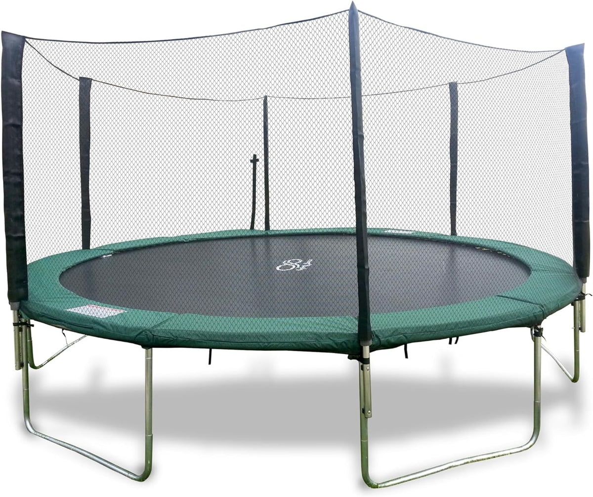 Galactic Xtreme 10x17 FT Outdoor Rectangle Trampoline with Net Enclosure 750Lbs Heavy Weight Jumping Capacity - Outdoor Gymnastics Trampolines for Adults and Kids
