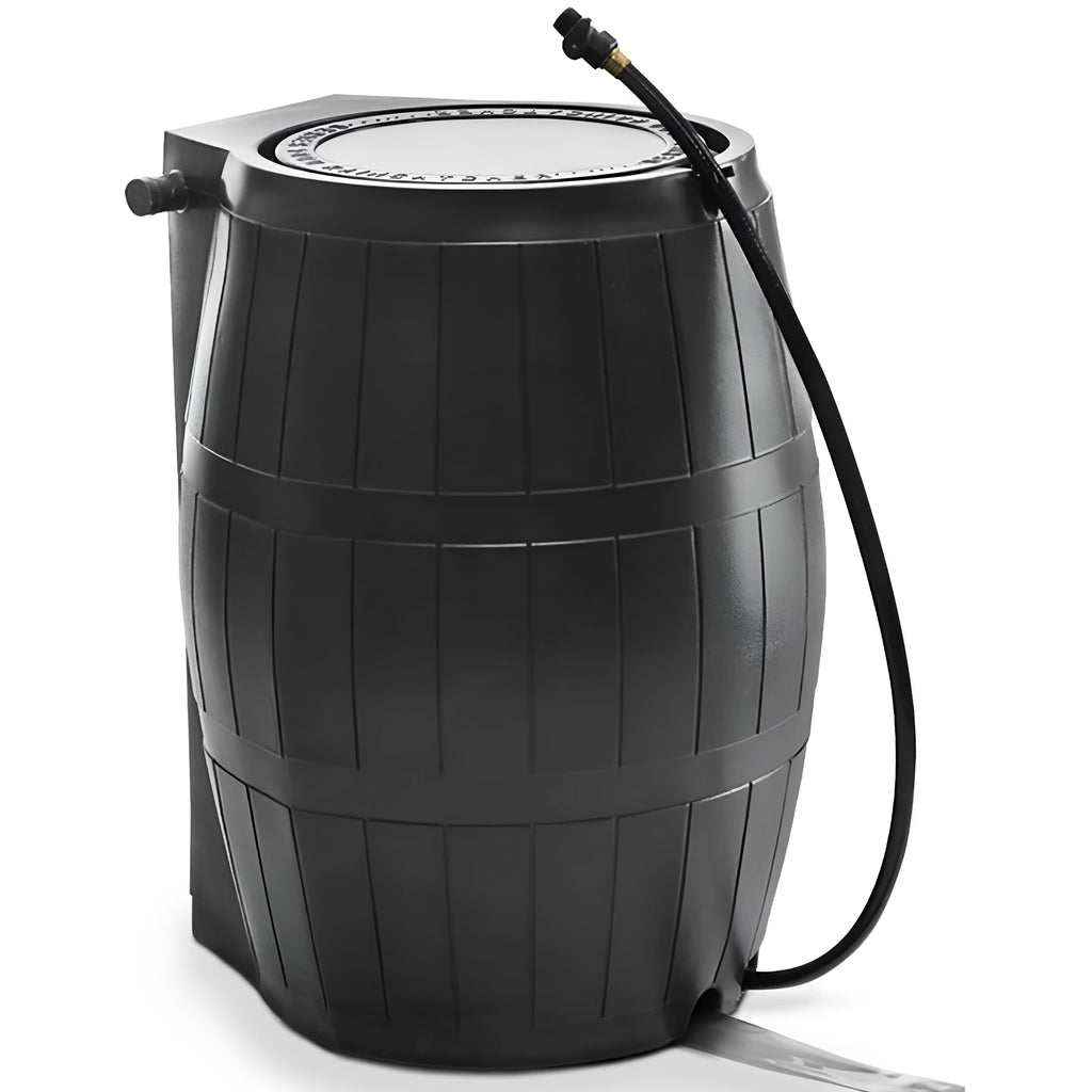 FCMP Outdoor RC4000 Raincatcher 50 Gallon Rain Catcher Barrel, Brown