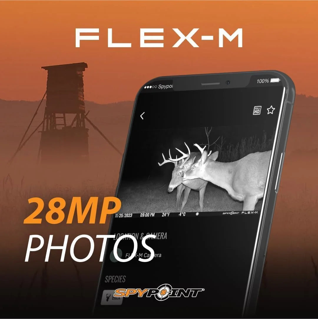 SPYPOINT Flex-m Twin Pack Cellular Trail Camera Hunting Trail Monitor with GPS, Night Vision, Dual-Sim LTE, IP65 Water-Resistant