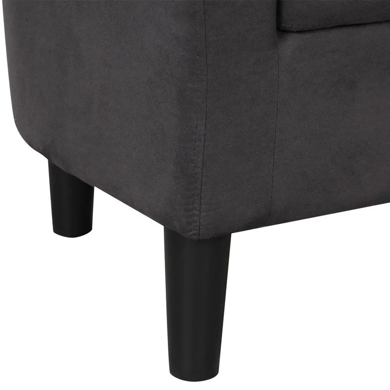 Bonzy Home Velvet Accent Chair with Ottoman for Living Room,Beige