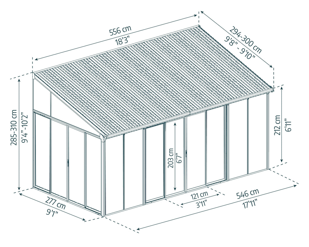 Palram - Canopia SanRemo 10' x 14' Patio Enclosure - Gray/Clear