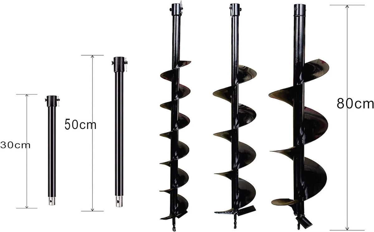 PROYAMA 54cc Post Hole Digger 2 Stroke Gas Powered  Earth Digger, 5-Year Warranty Gear Box, 4 Drill Bits 4" 6" 8" 12" + Extension Rod