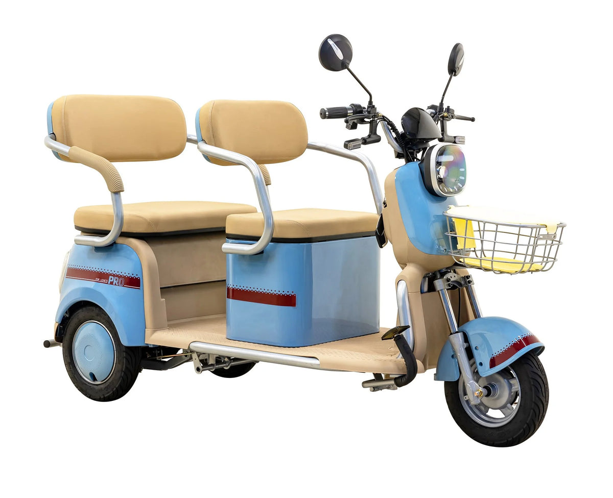 Massimo MGC E-Trike 3-Wheel Electric Cart 17 MPH, 2-Seater Adult Scooter Blue